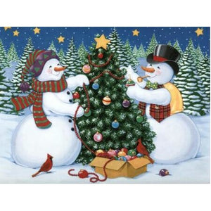 Snowmen Christmas Tree 5D DIY Paint By Diamond Kit - Paint by Diamond
