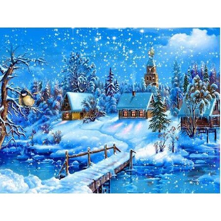 Snow Town 5D DIY Paint By Diamond Kit - Paint by Diamond