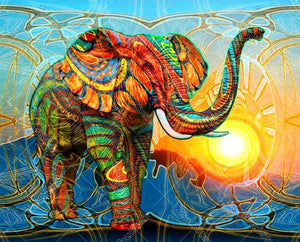Colorful Elephant 5D DIY Paint By Diamond Kit