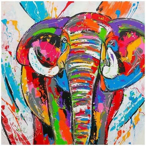 Cartoon Colorful Elephant 5D DIY Paint By Diamond Kit - Paint by Diamond