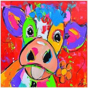 Colorful Cow Stares 5D DIY Paint By Diamond Kit - Paint by Diamond