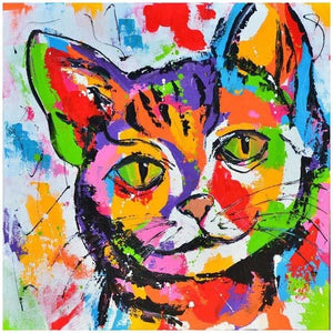 Colorful Kitten Painting - 5D DIY Paint By Diamond Kit - Paint by Diamond