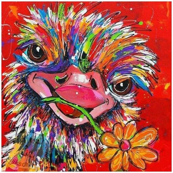 Colorful Ostrich 5D DIY Paint By Diamond Kit - Paint by Diamond