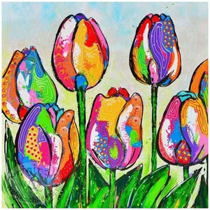 Watercolour Tulips 5D DIY Paint By Diamond Kit - Paint by Diamond
