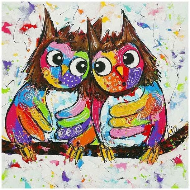 Owls In Love 5D DIY Paint By Diamond Kit - Paint by Diamond