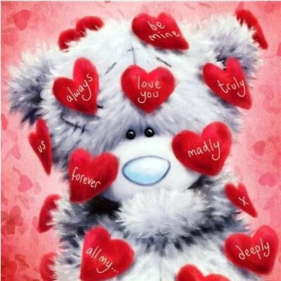 Cartoon Bear In Love 5D DIY Paint By Diamond Kit - Paint by Diamond