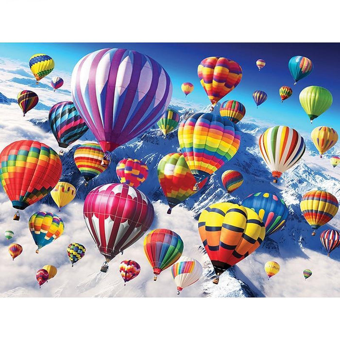 Snow Mountain Fire Balloon 5D DIY Paint By Diamond Kit