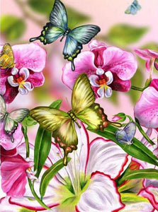 Flowers & Butterflies 5D DIY Paint By Diamond Kit