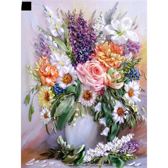 Flowers Vase Decor 5D DIY Paint By Diamond Kit