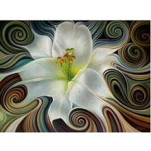 White Swirly Flowers 5D DIY Paint By Diamond Kit - Paint by Diamond