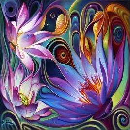 Swirly Flowers 5D DIY Paint By Diamond Kit - Paint by Diamond