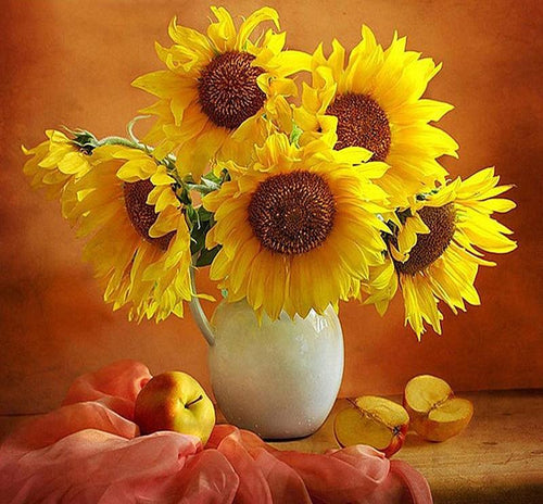 Sun Flower & Fruits  5D DIY Paint By Diamond Kit