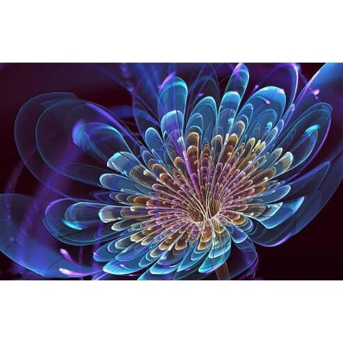 Purple Digital Flower 5D DIY Paint By Diamond Kit - Paint by Diamond