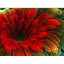 Fluorescent Red Flower 5D DIY Paint By Diamond Kit - Paint by Diamond