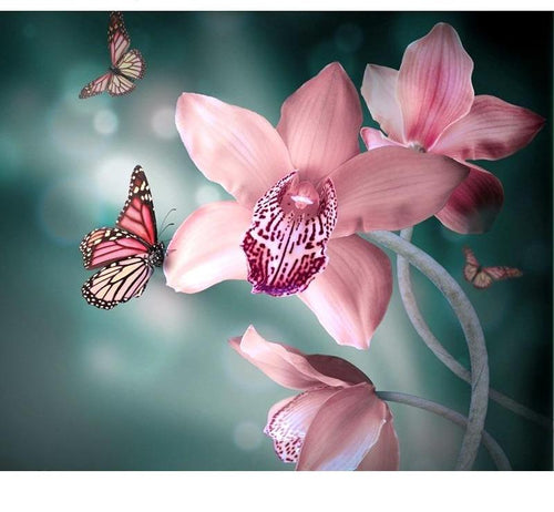 Butterflies & Flowers 5D DIY Paint By Diamond Kit