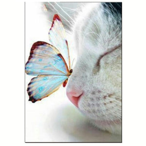Butterfly & Cat 5D DIY Paint By Diamond Kit
