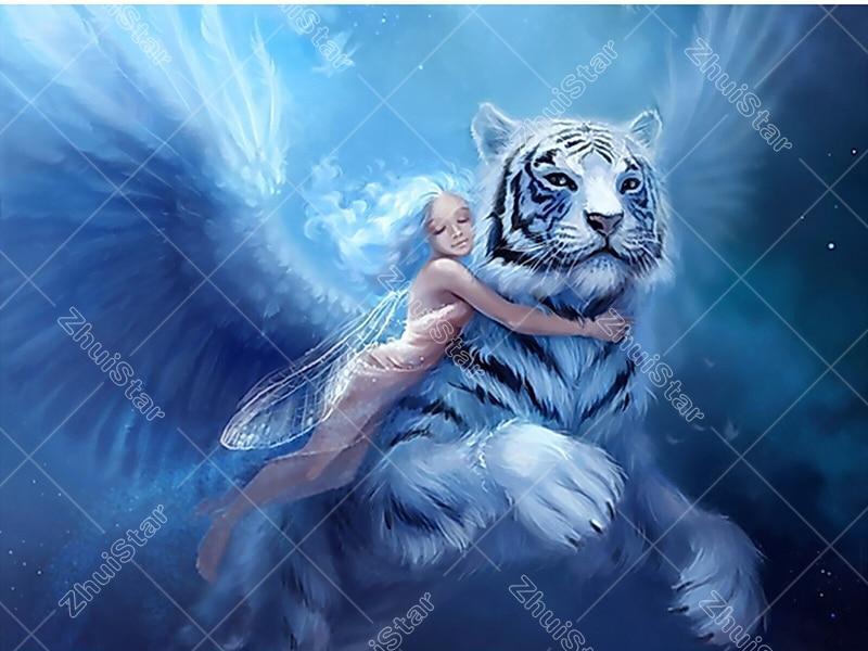 Fairy & Tiger With Wings 5D DIY Paint By Diamond Kit