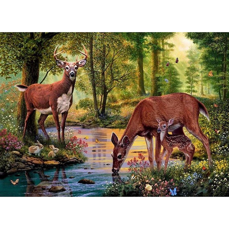 Parched Deers Paint By Diamond Kit - Paint by Diamond