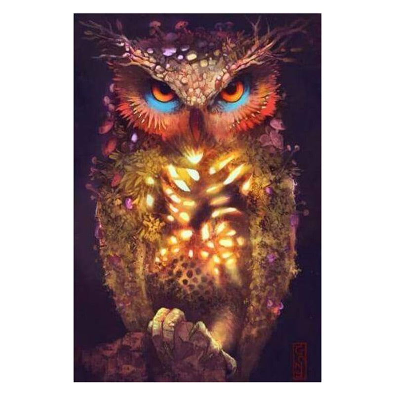 Angry Owl 5D DIY Paint By Diamond Kit