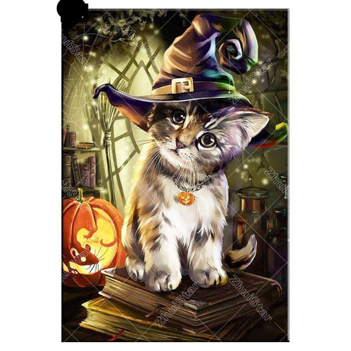 Halloween cat 5D DIY Paint By Diamond Kit - Paint by Diamond