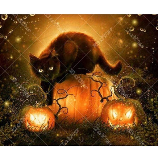 Halloween Cat 5D DIY Paint By Diamond Kit - Paint by Diamond