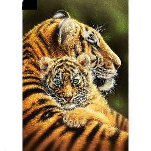 Tiger Family 5D DIY Paint By Diamond Kit