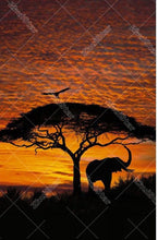 Sunset  Elephant 5D DIY Paint By Diamond Kit