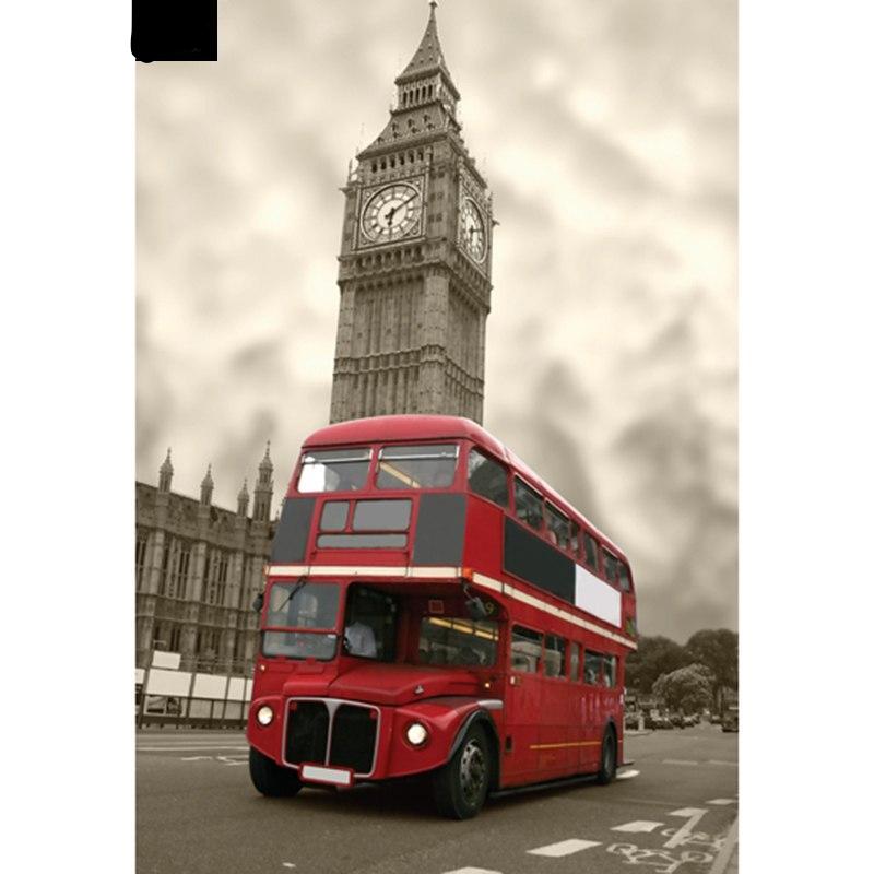 Red bus Scenic 5D DIY Paint By Diamond Kit
