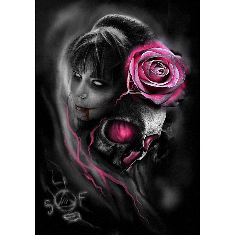 Skull & Roses 5D DIY Paint By Diamond Kit