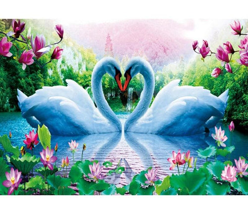 Love Swan 5D DIY Paint By Diamond Kit