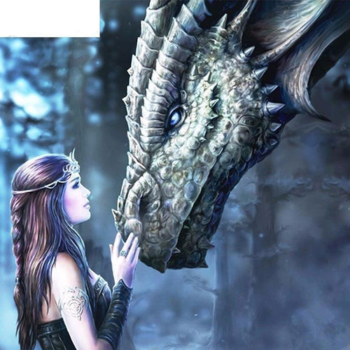 Girl And Dragon 5D DIY Paint By Diamond Kit