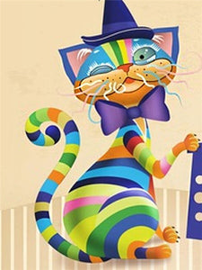 Colorful Cat 5D DIY Paint By Diamond Kit