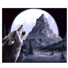 Wolf Howling 5D DIY Paint By Diamond Kit