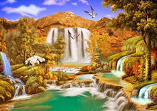 Golden Waterfalls 5D DIY Paint By Diamond Kit