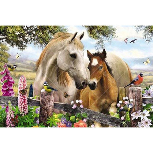 Two horses 5D DIY Paint By Diamond Kit