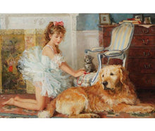 Little Ballerina with her Dog 5D DIY Paint By Diamond Kit