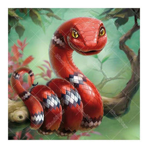 Red Snake 5D DIY Paint By Diamond Kit
