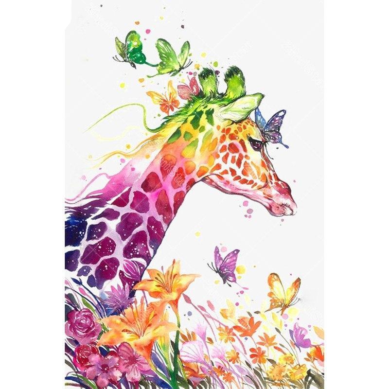 Colored giraffe 5D DIY Paint By Diamond Kit