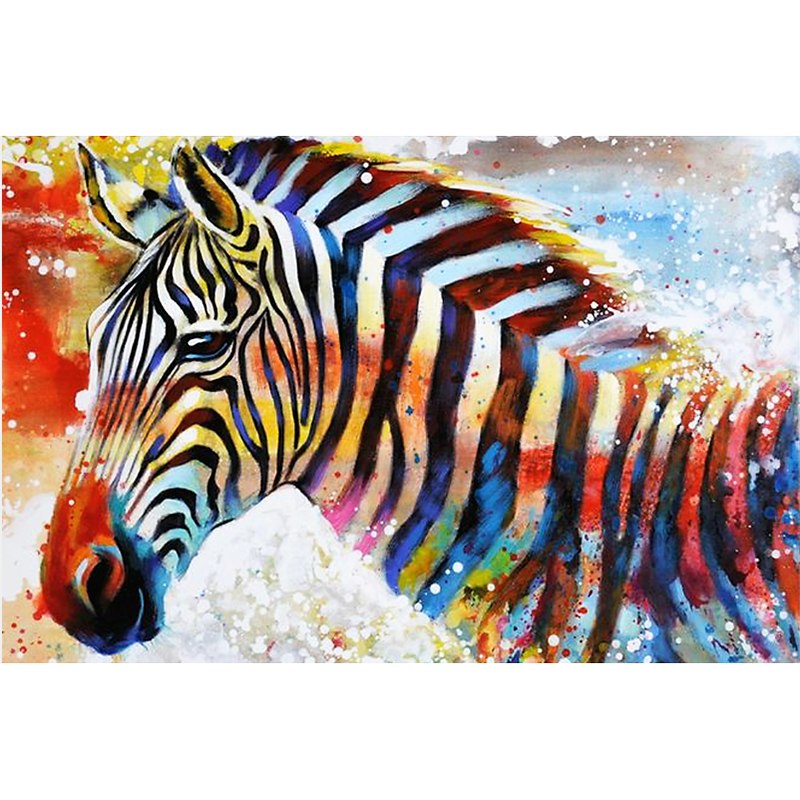 Color Zebra 5D DIY Paint By Diamond Kit