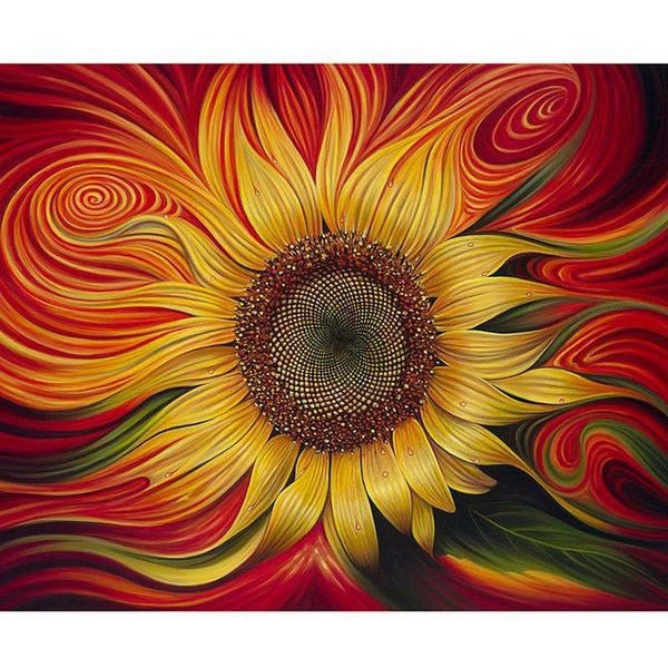 Flaming Sunflower 5D DIY Paint By Diamond Kit - Paint by Diamond