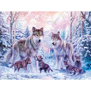 Wolf Family 5D DIY Paint By Diamond Kit