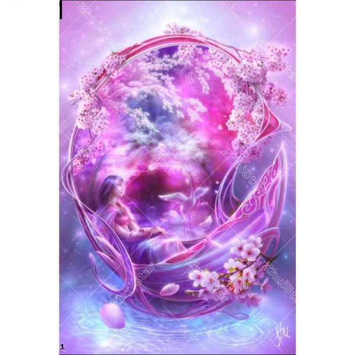 Purple Flower Fairy 5D DIY Paint By Diamond Kit