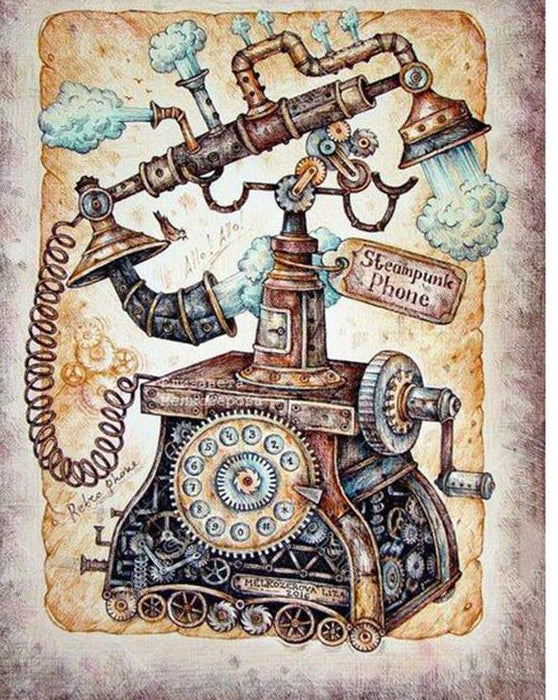 Steampunk Phone 5D DIY Paint By Diamond Kit