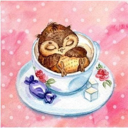 Coffee Cup Owl 5D DIY Paint By Diamond Kit - Paint by Diamond