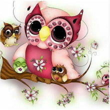Cute Mother Owl With Babies 5D DIY Paint By Diamond Kit - Paint by Diamond