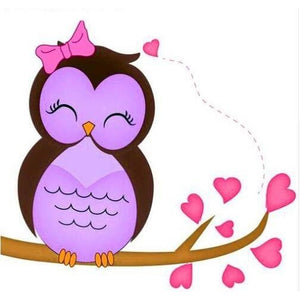 Perfect Purple Owl 5D DIY Paint By Diamond Kit - Paint by Diamond