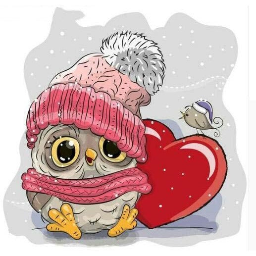 Cold Loveable Owl 5D DIY Paint By Diamond Kit - Paint by Diamond