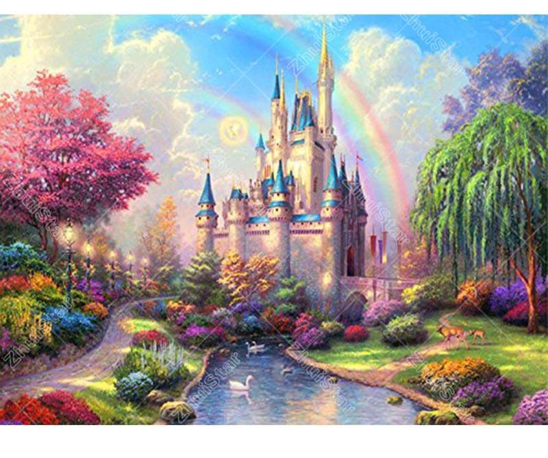 Cartoon Castle 5D DIY Paint By Diamond Kit