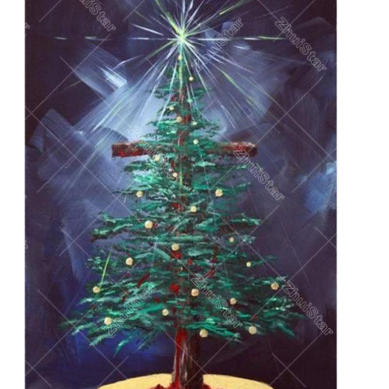 Christmas Tree & Star 5D DIY Paint By Diamond Kit