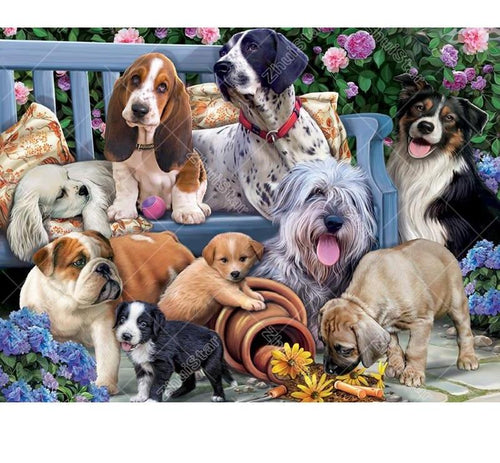 Cute Dogs 5D DIY Paint By Diamond Kit